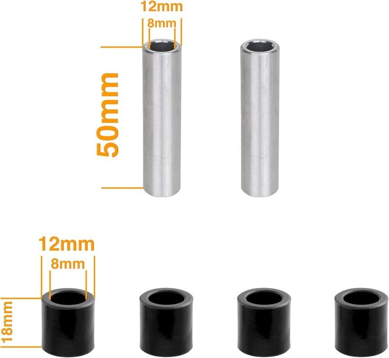 DNM Preload MTB Mountain Bike Rear Suspension Shock Absorber AL 6061 Coil Spring 750 lbs with Extra Bushing - Black 165mm - Image 3
